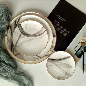 Assiette en porcelaine fine à motif <span class=keywords><strong>de</strong></span> peinture à l'encre pour la vente en gros, idéale pour les mariages et la <span class=keywords><strong>location</strong></span> <span class=keywords><strong>de</strong></span> restaurants - Product Image 3