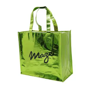 Sac de shopping en pp tissé, résistant à la chaleur, avec film aluminium laminé