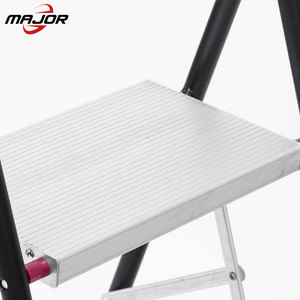 2-en-1 de aluminio portátil plegable carro 3 escalera de mano del camión taburete escalera 330Lbs portátil carro de dos ruedas - Product Image 4