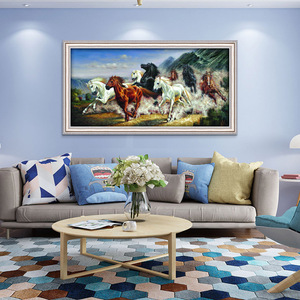 Famosa Obra <span class=keywords><strong>de</strong></span> Arte <span class=keywords><strong>de</strong></span> la Pared China, Pintura al Óleo <span class=keywords><strong>de</strong></span> 8 <span class=keywords><strong>Caballos</strong></span> Corriendo para Sala <span class=keywords><strong>de</strong></span> Estar - Product Image 3
