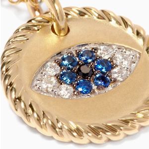 สร้อยคอจี้เหรียญบิดเกลียวชุบทอง 18k ลายตาสีฟ้า สำหรับผู้หญิง รุ่นใหม่ล่าสุด - Product Image 3