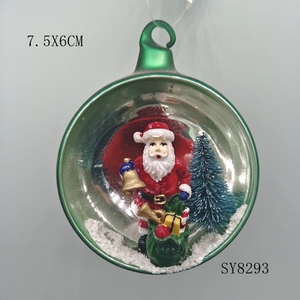 Bola <span class=keywords><strong>de</strong></span> cristal <span class=keywords><strong>con</strong></span> diseño <span class=keywords><strong>de</strong></span> Papá Noel y muñeco <span class=keywords><strong>de</strong></span> <span class=keywords><strong>nieve</strong></span>, decoración interior <span class=keywords><strong>de</strong></span> resina para fiesta y hogar, 8x8x8 cm - Product Image 3