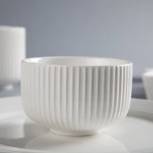 Dependable Ceramics Tableware Supplier Best Price Hot Selling European Style Strong Hotel White Porcelain Rice Bowl