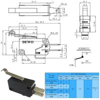 Zingear G5T16 AC DC 0.1-22A 25t125 5e4 SPDT SPST Levier Micro-interrupteur à action instantanée de base, micro-interrupteur