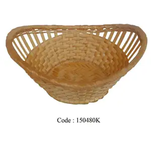ตะกร้าทอหวายไม้ไผ่ทรงกลมตกแต่งบ้านการออกแบบที่ทันสมัยตะกร้าทําด้วยมือธรรมชาติของเวียดนามสําหรับจัดเก็บขายส่ง - Product Image 1