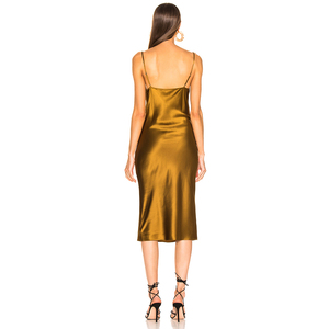 Robe à col bénitier pour femme, à carreaux, tenue à enfiler dorée, nouvelle collection printemps été 2020 - Product Image 4