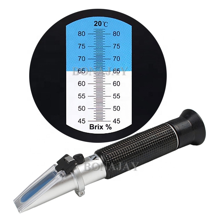 Ручной рефрактометр по шкале Брикса 45-82% рефрактометр по сахару меда минимальное деление 0.5% рефрактометр по шкале Брикса ATC