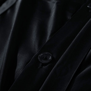 THXSILK 3 teilig Seide Bettwäsche 240 x 220 cm mit 2 Kissenbezüge 80 x 80 cm / 100% Maulbeerseide 19 Momme / Schwarz - Product Image 4