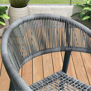 5 pièces de <span class=keywords><strong>jardin</strong></span> gris, moderne et bon marché, meubles de terrasse extérieure en corde, <span class=keywords><strong>table</strong></span> en aluminium et chaises <span class=keywords><strong>4</strong></span> places - Product Image 3