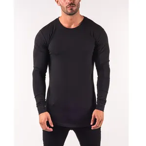 Bán Buôn Mens Dài Tay Áo Đen Bán Buôn Slim Fit T Áo Sơ Mi Cho Nam Giới