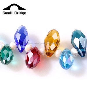 Petit pont haute qualité en gros 6*12mm boucles <span class=keywords><strong>d</strong></span>'oreilles goutte <span class=keywords><strong>eau</strong></span> <span class=keywords><strong>perles</strong></span> creuses <span class=keywords><strong>perles</strong></span> de cristal pour la fabrication de bijoux - Product Image 4