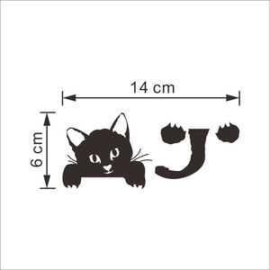 Autocollants muraux amusants, en forme de chat, souris et Rat, noir, animaux, pour la maison, décoration pour chambre d'enfants, bricolage, 12 pièces - Product Image 5