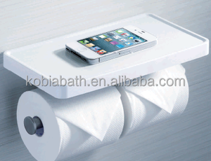 G080001 pas <span class=keywords><strong>cher</strong></span> prix double rouleau toilet paper holder avec mobile téléphone étagère de rangement - Product Image 1