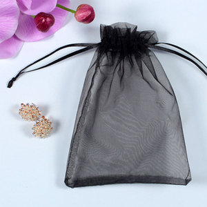 Proveedor de Fábrica, Bolsas de Regalo Pequeñas al por Mayor, Bolsa de Organza Negra Transparente con Cordón de Cierre y Asa para Empaque - Product Image 2