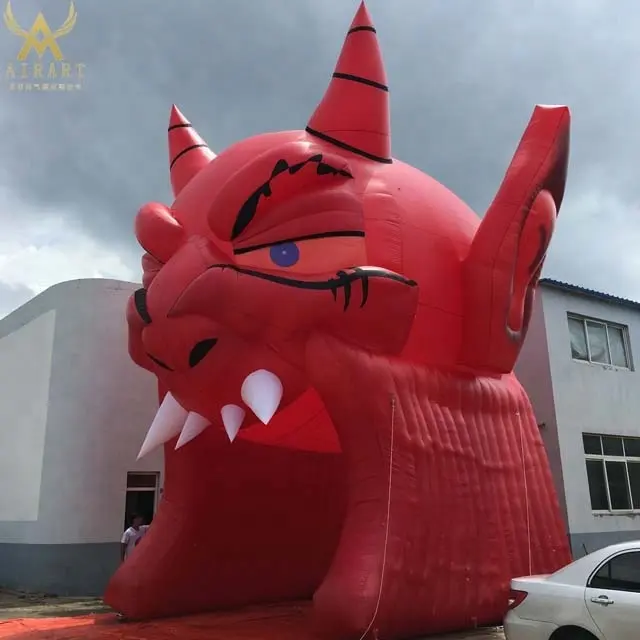 customized Red inflatable ghost devil entrance tent for city street decoration