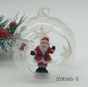 Bola <span class=keywords><strong>de</strong></span> cristal <span class=keywords><strong>con</strong></span> diseño <span class=keywords><strong>de</strong></span> Papá Noel y muñeco <span class=keywords><strong>de</strong></span> <span class=keywords><strong>nieve</strong></span>, decoración interior <span class=keywords><strong>de</strong></span> resina para fiesta y hogar, 8x8x8 cm - Product Image 4