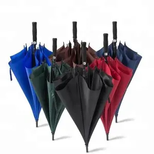 golf umbrella automatic open fiberglass ribs with custom logo print for promotion business gift for rain straight golf umbrellas