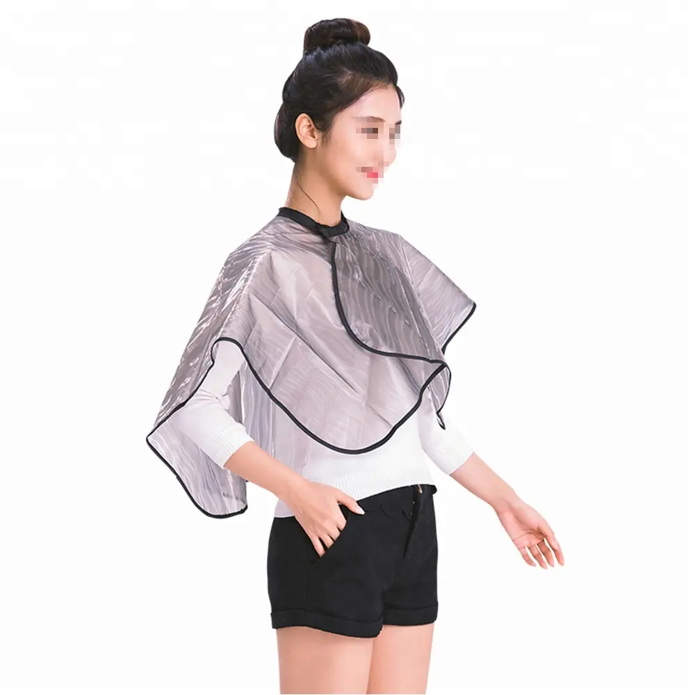 Trung Quốc Tùy Chỉnh Giá Rẻ Bán Buôn Nylon Polyester Trang Điểm Không Thấm Nước Cắt Tóc Ngắn Barber Hairdressing Cape Salon