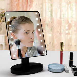 <span class=keywords><strong>Miroir</strong></span> cosmétique personnalisé avec logo, capteur tactile LED, interrupteur à intensité variable, matériau ABS, grossissement 10X/1X, réglage de la luminosité, pliable - Product Image 2