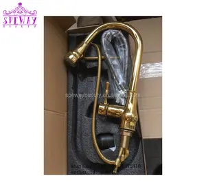 new gold tap pull out faucet hot sale spray head with luxury pedicure chairs