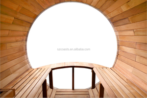 <span class=keywords><strong>Sauna</strong></span> de <span class=keywords><strong>barril</strong></span> panorámico de madera de cedro para exteriores, suministro de fábrica - Product Image 6