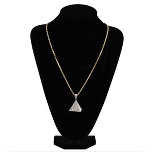 Collar con Colgante de Pirámide Egipcia con Circonitas, Collar con Colgante de Ojo de Horus Brillante Estilo Iluminado, Cadena Cubana con Colgante Dorado - Product Image 3