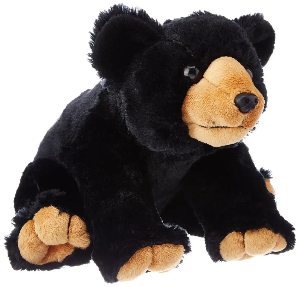 Oso de peluche de 30 cm, oso negro sentado