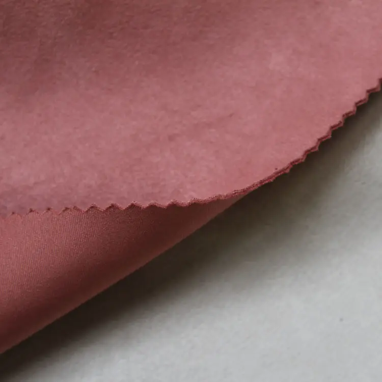 Китайский прямой текстиль, 100% полиэфирная замшевая ткань, клейкая подкладка, бархат, синтетическая кожа, замша, связанная искусственным мехом ткань