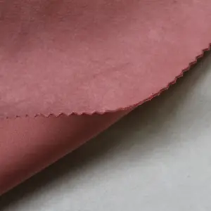 China Directe Textiel 100% Polyester Suède Stof, Zelfklevende Stof Fluweel, Synthetisch Leer Suede Gebonden Faux Fur Stoffen