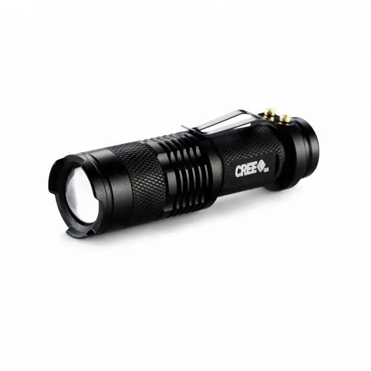 Aluminium Handige Tactische Edc Mini Zoom Xpe 3W Promotie Led Zaklamp Met Pocket Clip