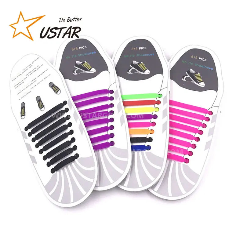 Hot Sales Fashion Light Shoelaces Elastic Custom Silicone Shoe Laces No Tie Shoelace All Sneakers Fit Strap