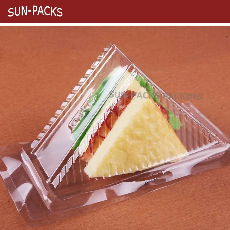 PET/PVC Plastik Segitiga Sandwich Makanan Clamshell Kotak Kemasan