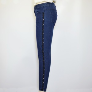 2018 Korean style of Fall/Winter lace with beaded side jeans - Product Image 2