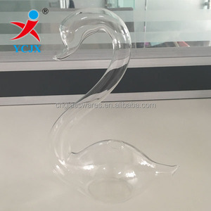 Свадебное украшение подарок ручная выдувка прозрачная стеклянная ваза в виде лебедя - Product Image 4