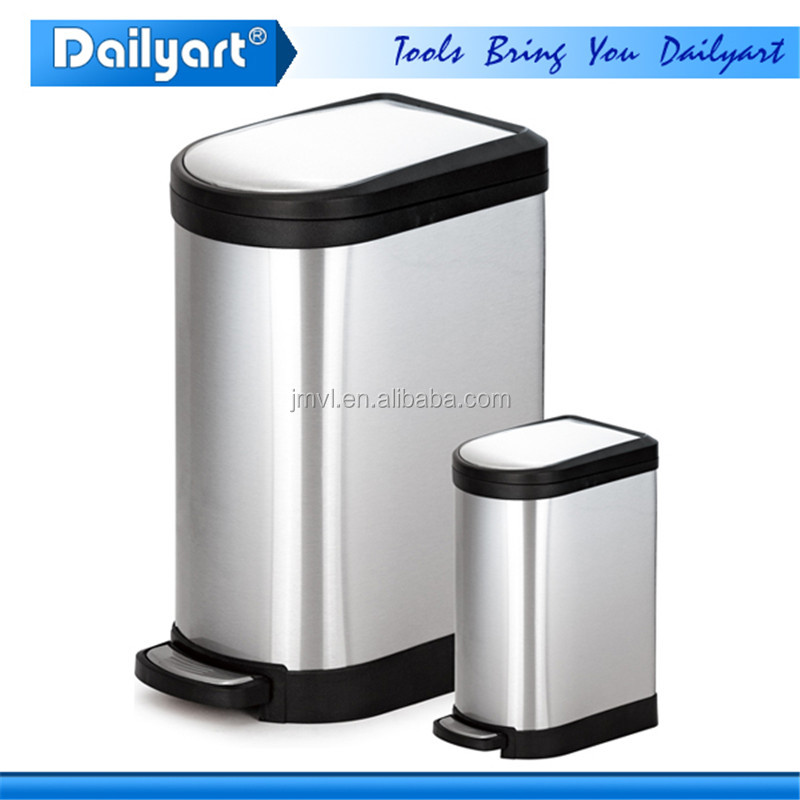 Nouveau Design 10L Carré En Acier Inoxydable Poubelle À Pédale