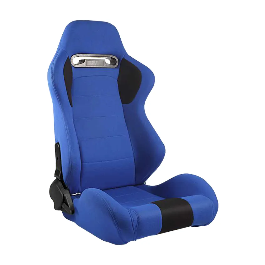 Wholesale safety fabric car racing seats with blue, red and grey color