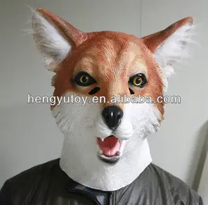 HUIZHOU Educarion Oyuncaklar Gerçekçi Sevimli Lateks Tilki Maskesi Parti için