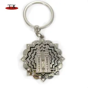 Souvenir Malaysia crystal Kuala Lumpur Petronas Twin Towers metal keychain