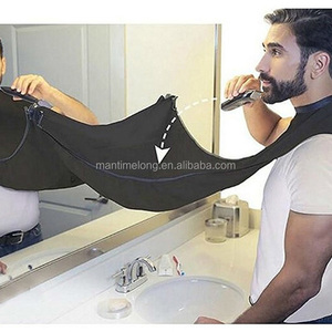 Manห้องน้ำผ้ากันเปื้อนสีดำBeard Care Trimmerผมผ้ากันเปื้อนสำหรับManกันน้ำดอกไม้ผ้าทำความสะอาดในครัวเรือนการป้องกัน