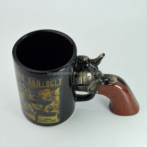 Venta al por mayor occidental diseño <span class=keywords><strong>personalizado</strong></span> <span class=keywords><strong>taza</strong></span> de café <span class=keywords><strong>con</strong></span> mango de la pistola - Product Image 5
