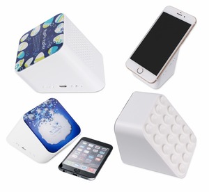 Nhà máy giá custom logo dễ thương biểu tượng cảm xúc loa, không dây <span class=keywords><strong>mini</strong></span> phone đứng loa với sucker - Product Image 3