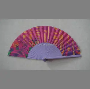 new painted Spanish wooden hand fan with customized logo