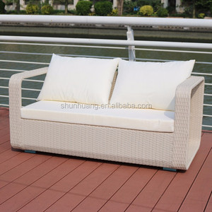 Furnitur Anyaman Santai Set <span class=keywords><strong>Sofa</strong></span> Taman Rotan <span class=keywords><strong>PE</strong></span> Mebel Luar Ruangan Villia Dibuat Sesuai Pesanan - Product Image 5