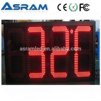 Horloge numérique LED extérieure rouge avec affichage numérique RS232, horloge murale