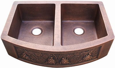 Lavello con grembiule con design a uva stile P