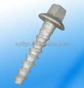 Rail Ss Screw Spike pengikat untuk Rail Jalur Kayu/Beton Tidur