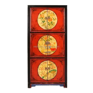 Antique chinois Beijing Meubles Salon En Bois Armoire Peinte