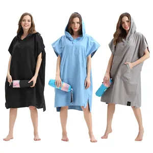 Serviette de plage en microfibre, personnalisé, pour surf, poncho, pour femmes et hommes, avec sac en maille, 12 pièces