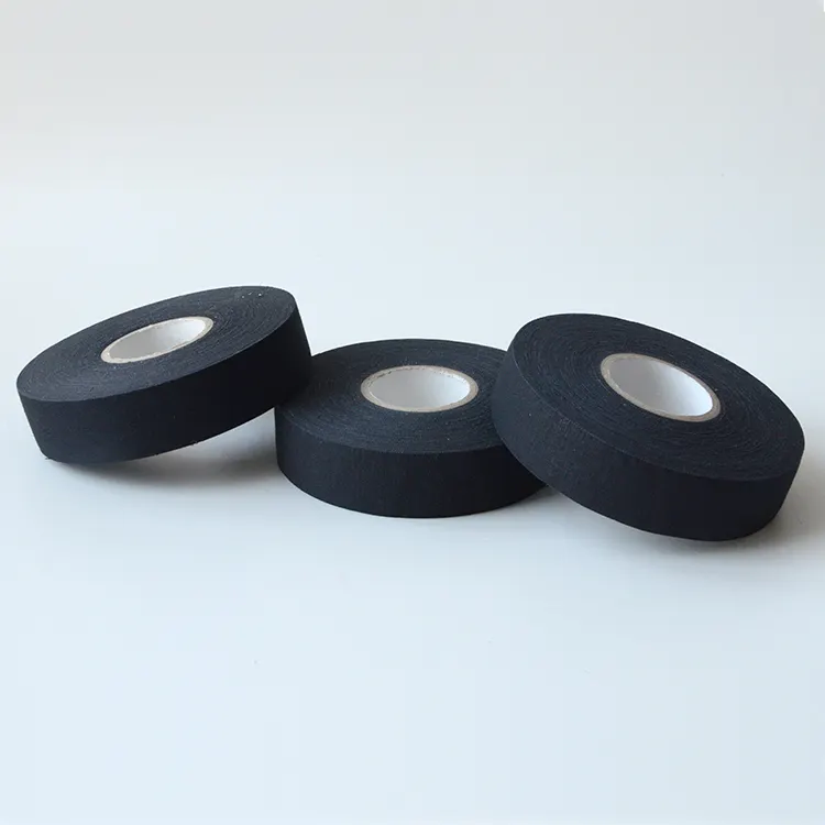 Cao su mạnh mẽ dính Hot Bán tùy chỉnh bông polyester màu đen dệt vải Ice Hockey Stick Guard Grip thể thao Băng