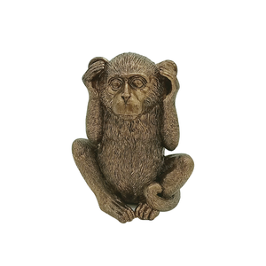 Scultura di <span class=keywords><strong>Scimmia</strong></span> Dipinta a Mano in Resina Personalizzata, Arte Popolare Dorata, Decorazione per la Casa, Animale per il Giorno di Scherzi di Aprile - Product Image 2